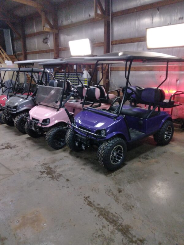 christians custom pink, purple,pewter club cart gas golf carts 2023